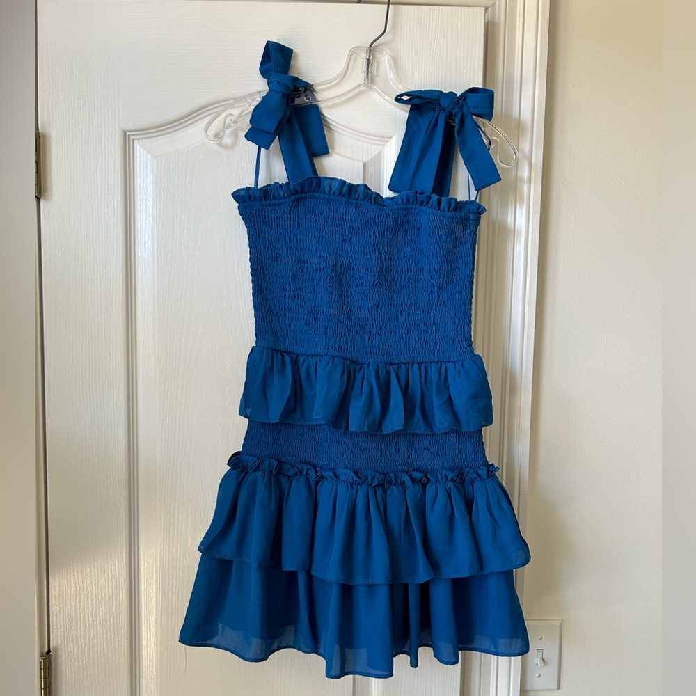 TCEC Royal Blue Tiered Ruffle Dress